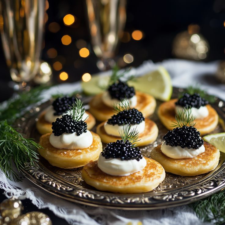 Garnished Blinis - Russian-Inspired Appetizer